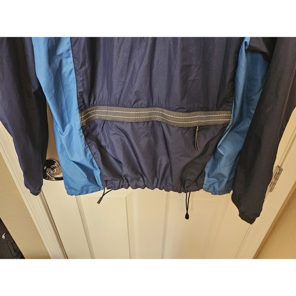 Nike Men's Blue Windbreaker Hoodie Jacket #56323 1/4 Zip Orange Logo, Size XL - Picture 5 of 11